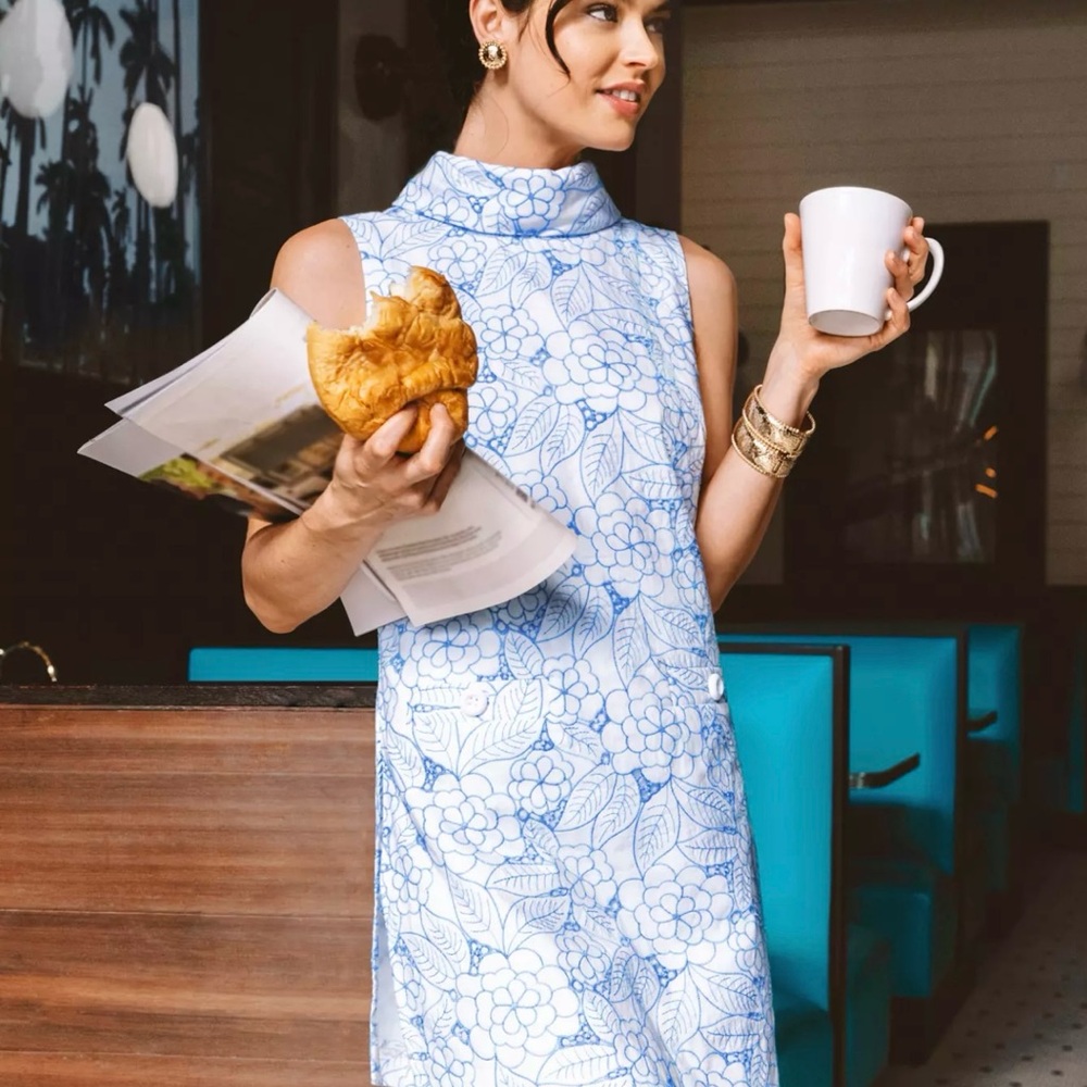 Lilly Pulitzer Zander Blue and White Floral Dress